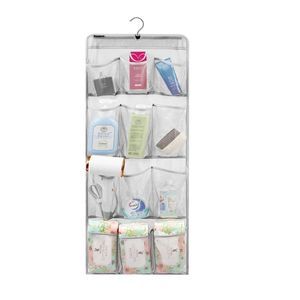 Mesh Shower Organizer Hanging Bathroom Storage for Toiletry Acc 12 Pockets